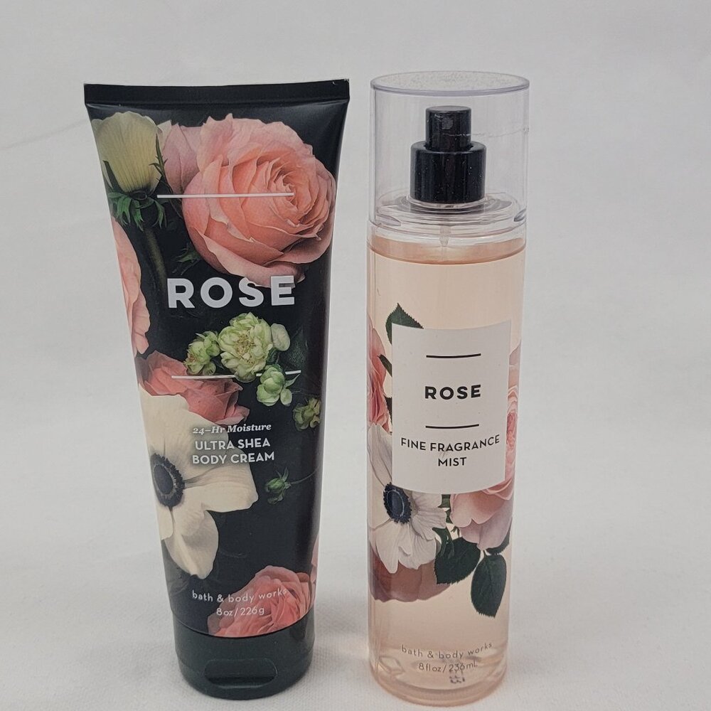 BATH & BODY WORKS Rose Ultra Shea Body Cream 8 oz Fine Fragrance Mist 8 fl oz